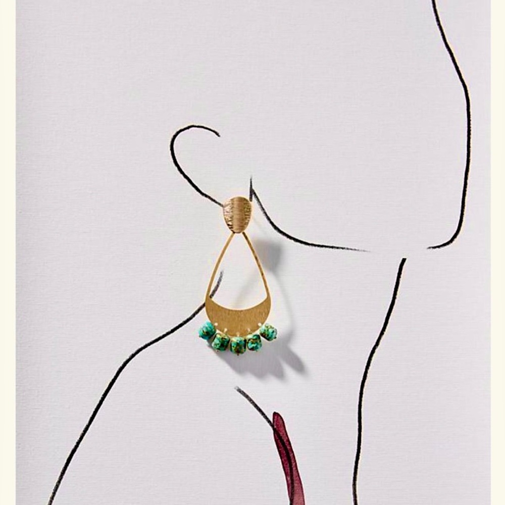 πΊπHPππΊ NWT Anthropologie Michaela Turquoise Chandeliers - Picture 4 of 16